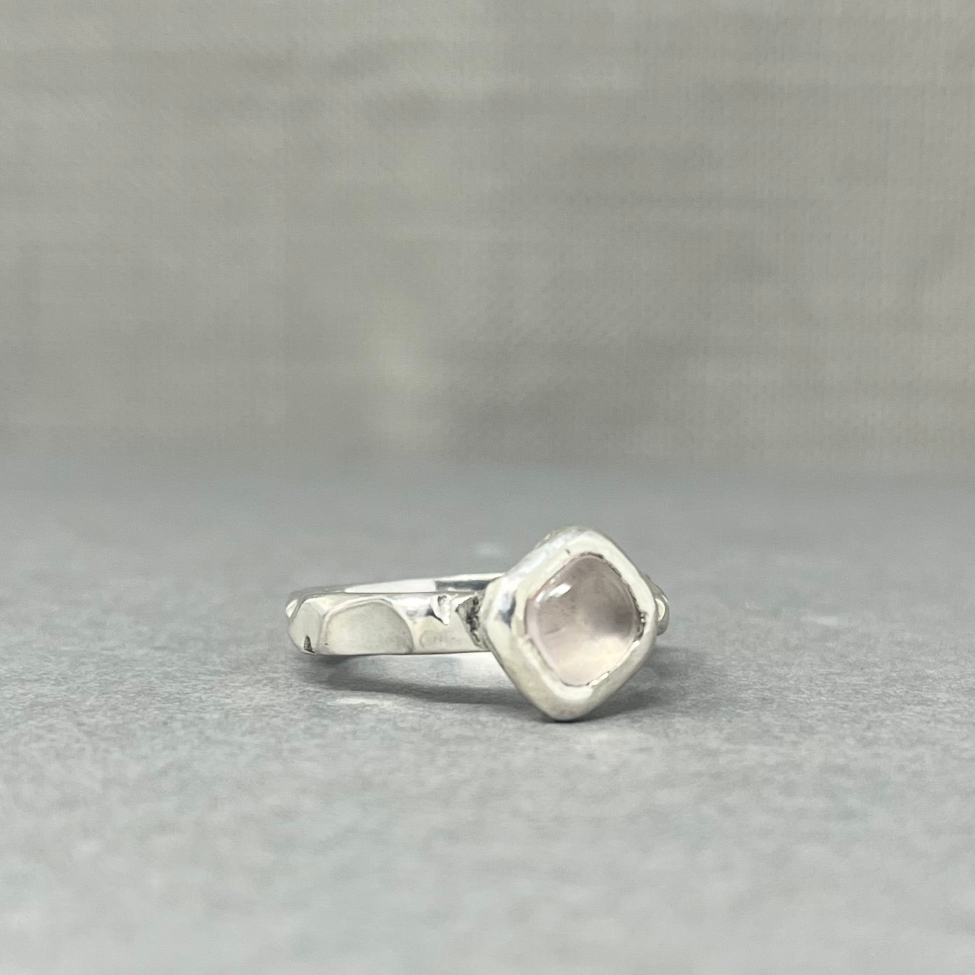 Silver Rose Quartz Ring