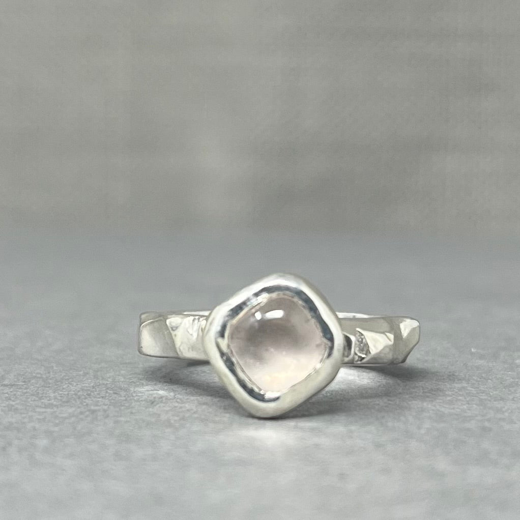 Silver Rose Quartz Ring