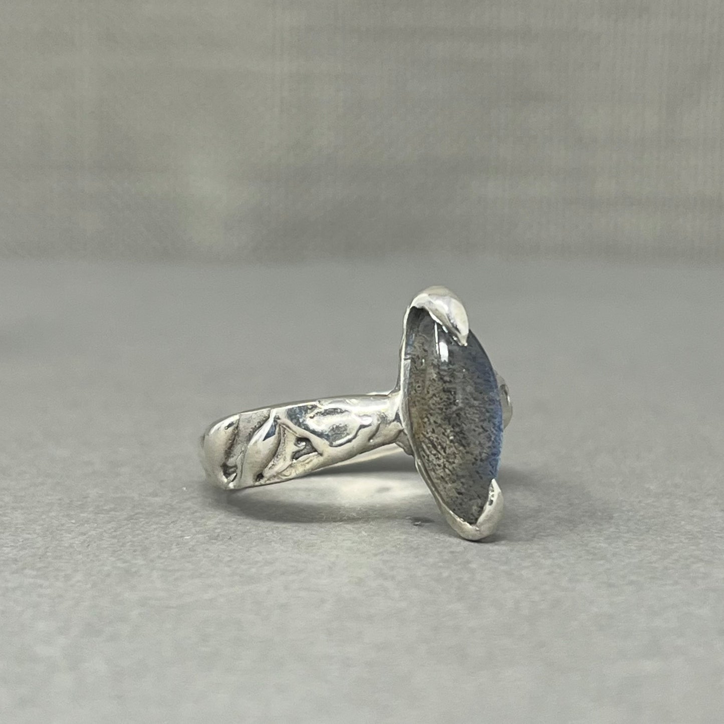 Marquise Silver Labradorite Ring
