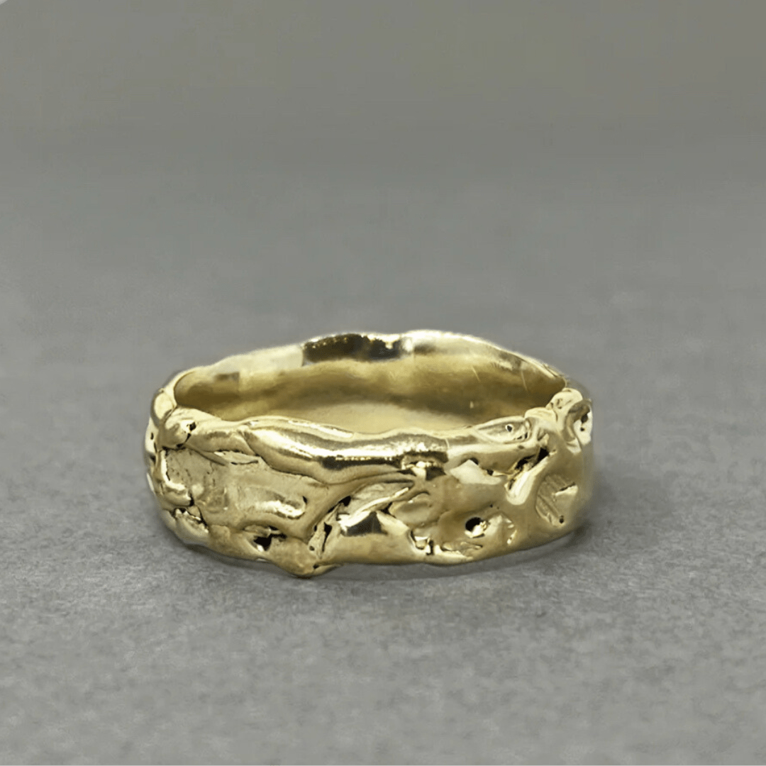 8mm Wide Gold Molten Wedding Ring - Emily Lisbeth Jewellery