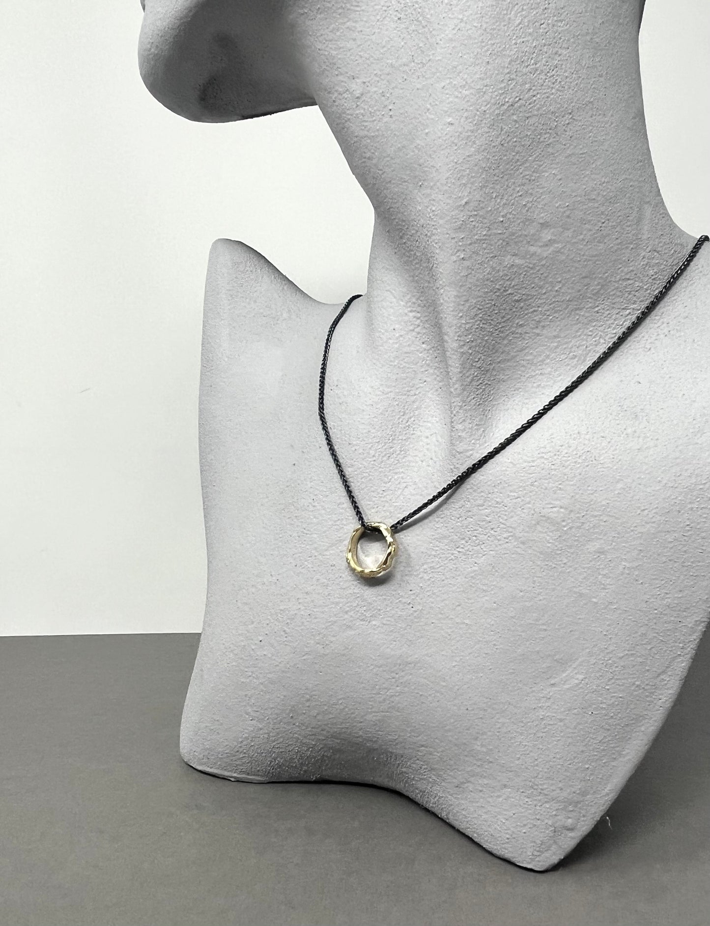 Molten Hoop Necklace / Silver or Gold