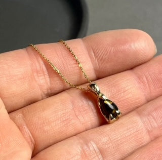 9ct Gold Molten Amber Necklace