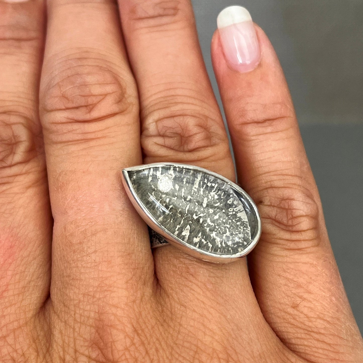 Chunky Crystal Teardrop Statement Ring - Emily Lisbeth Jewellery