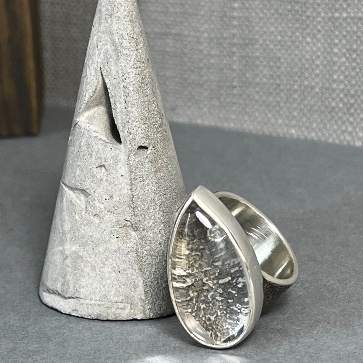 Chunky Crystal Teardrop Statement Ring - Emily Lisbeth Jewellery
