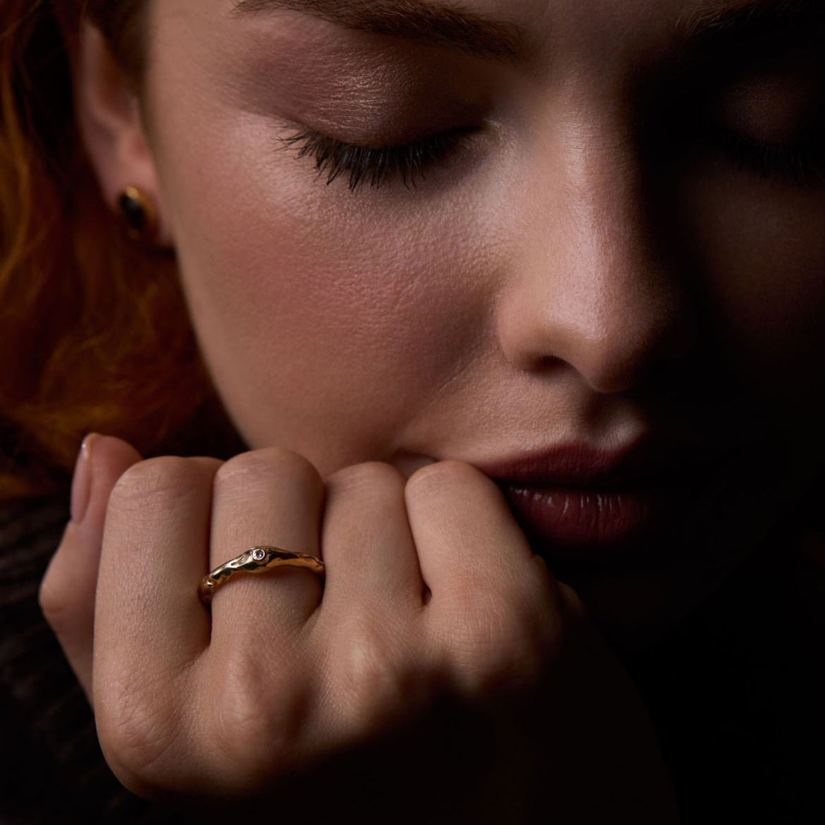 Diamond Dew Drop Gold Ring - Emily Lisbeth Jewellery