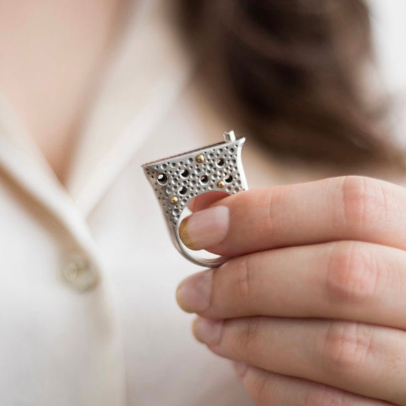 Diamond Statement Polka Dot Ring - Emily Lisbeth Jewellery