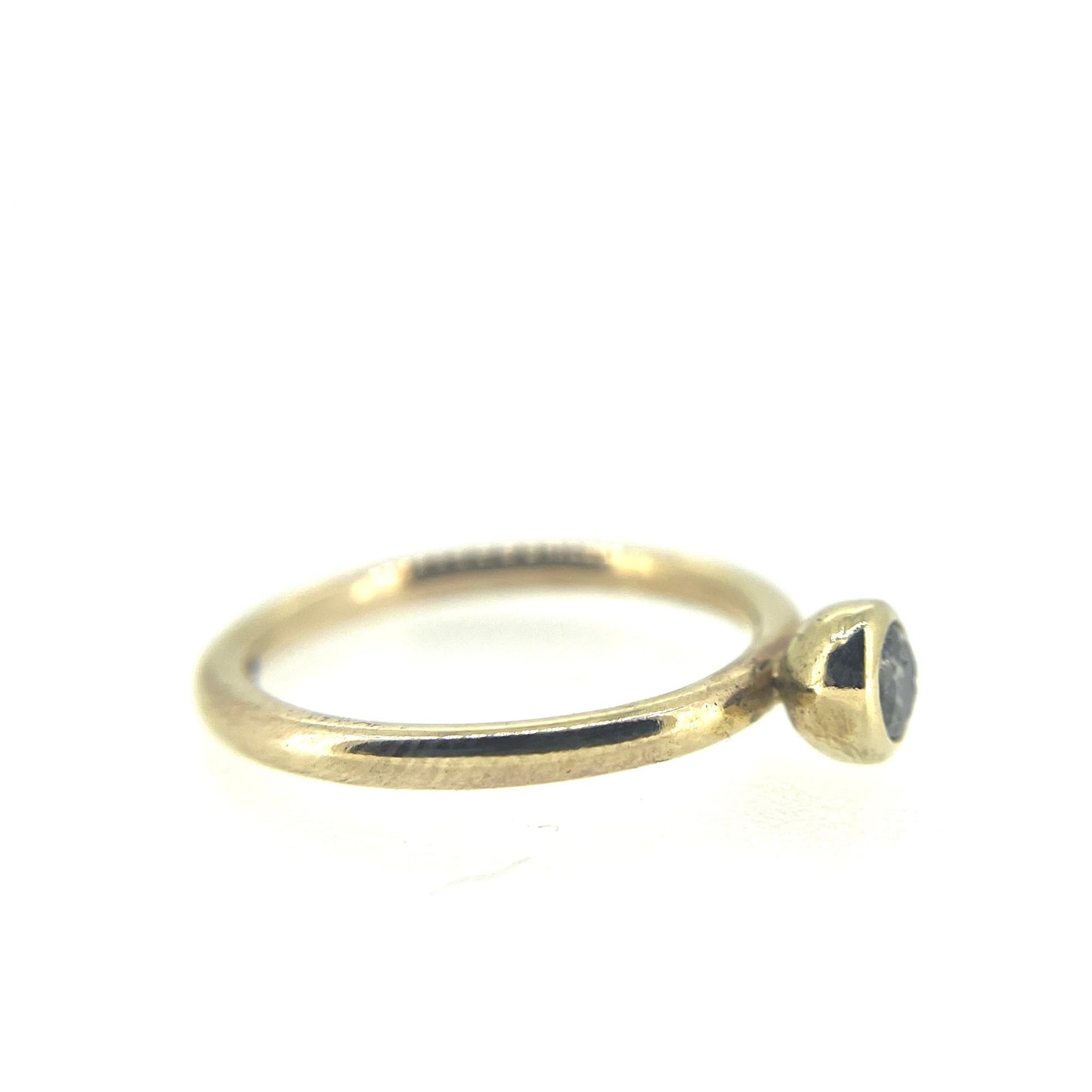 Gold and Salt and Pepper Diamond Engagement Ring - Emily Lisbeth Jewellery