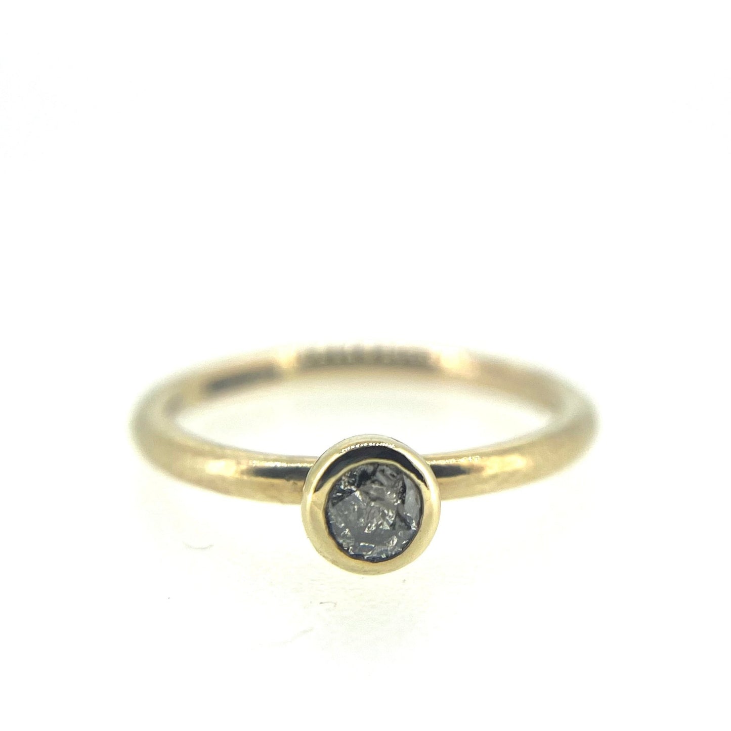 Gold and Salt and Pepper Diamond Engagement Ring - Emily Lisbeth Jewellery