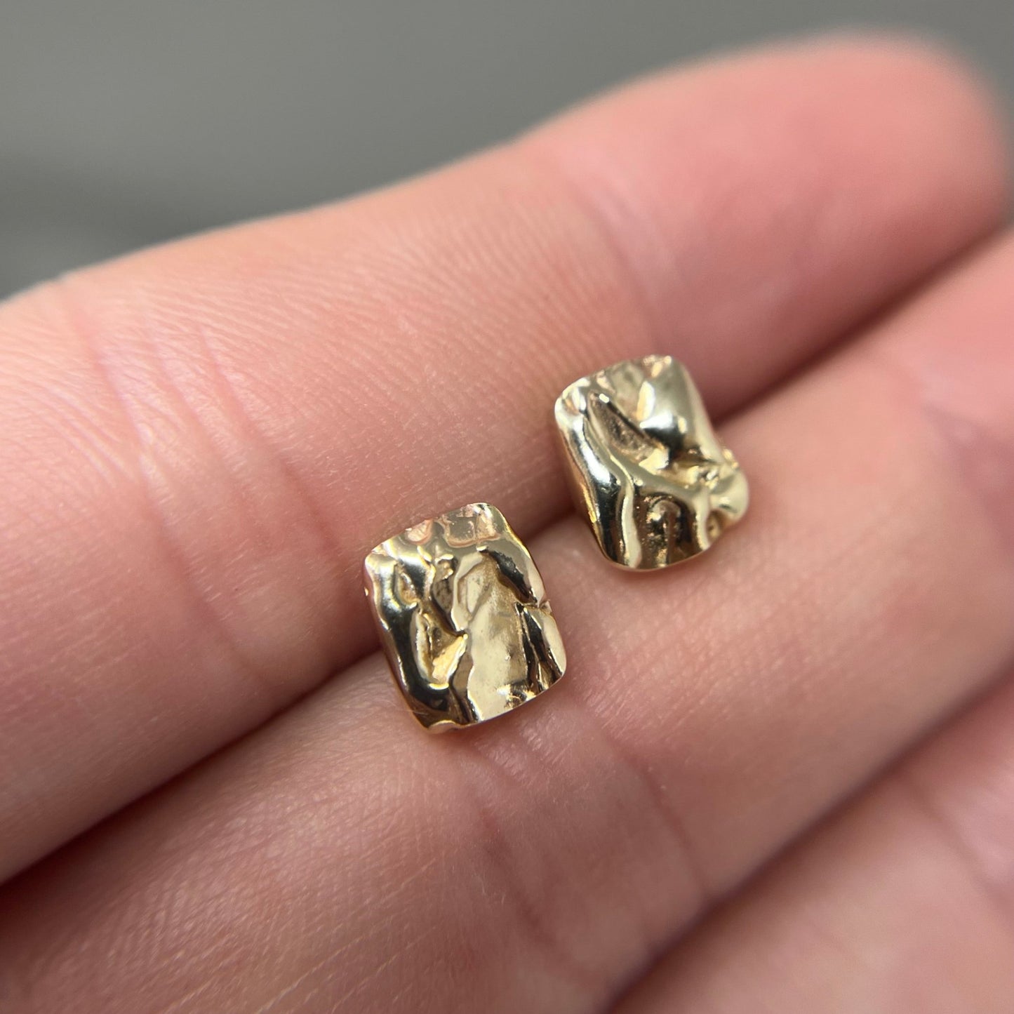 Large Gold Molten Studs - Emily Lisbeth Jewellery