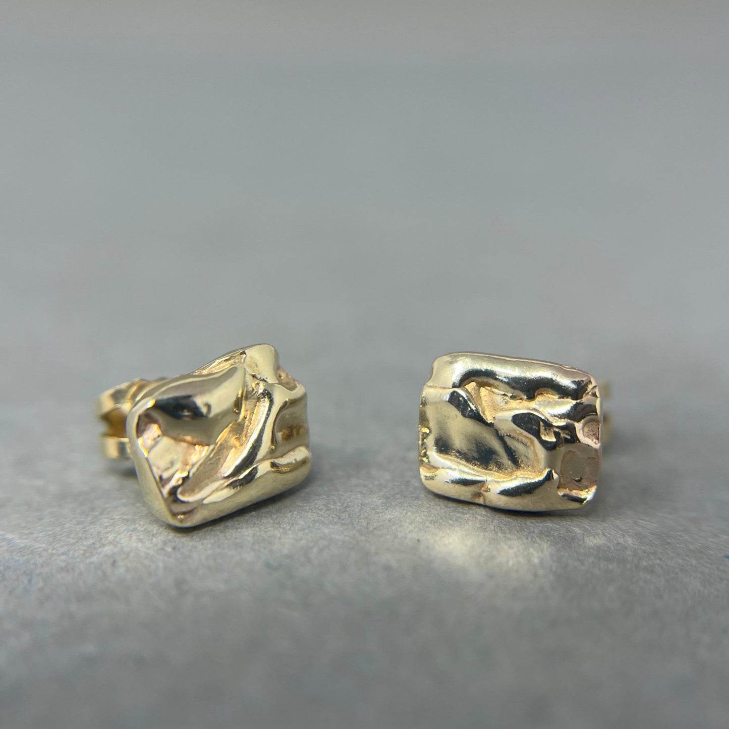 Large Gold Molten Studs - Emily Lisbeth Jewellery