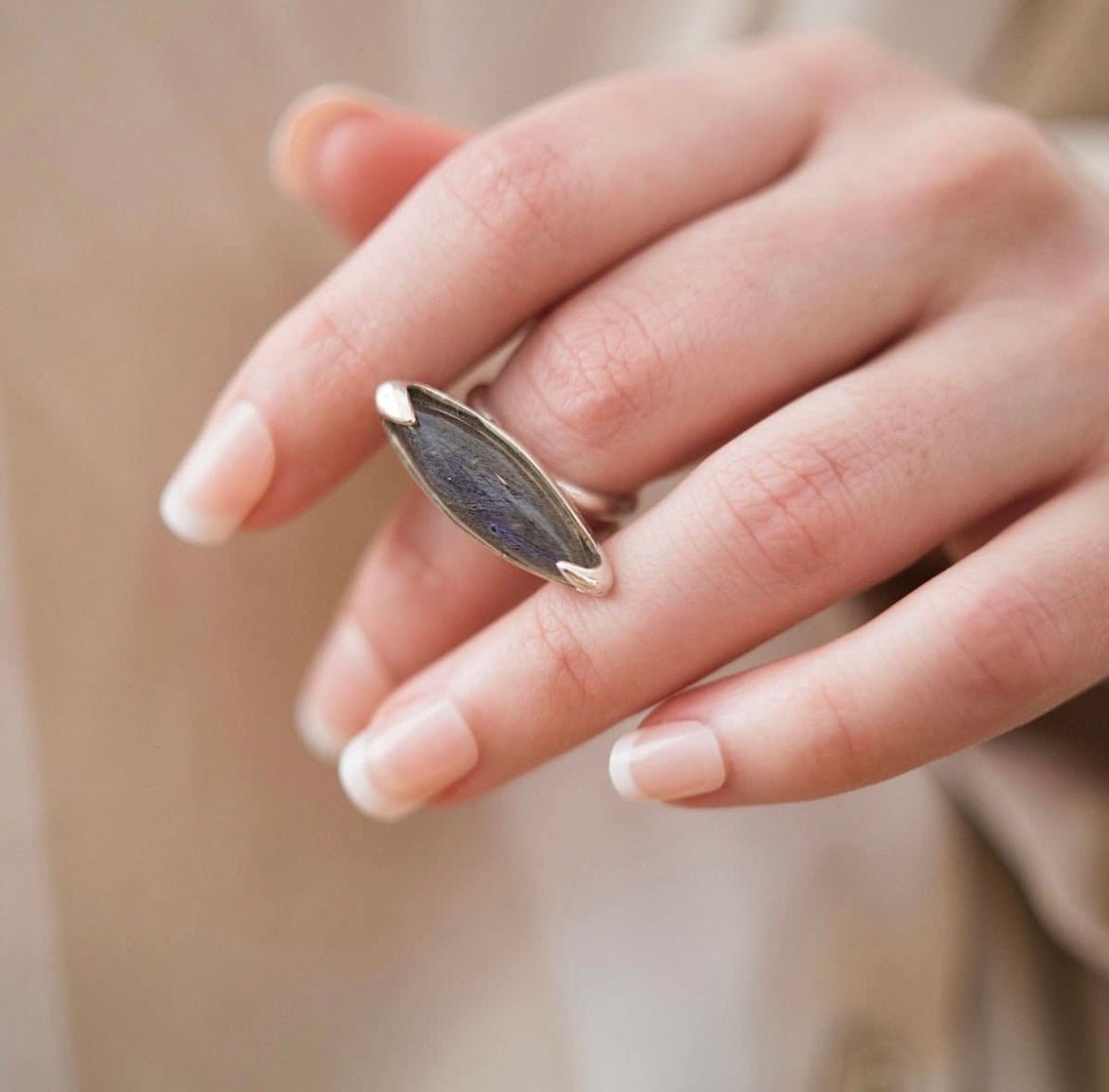 Marquise Labradorite Ring - Emily Lisbeth Jewellery