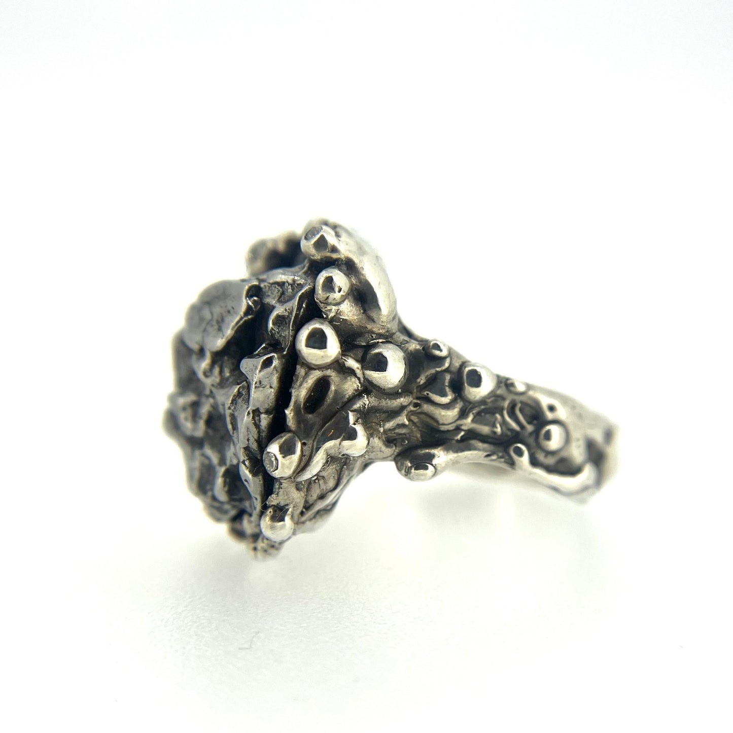 Meteorite and Diamond Statement Ring - Emily Lisbeth Jewellery