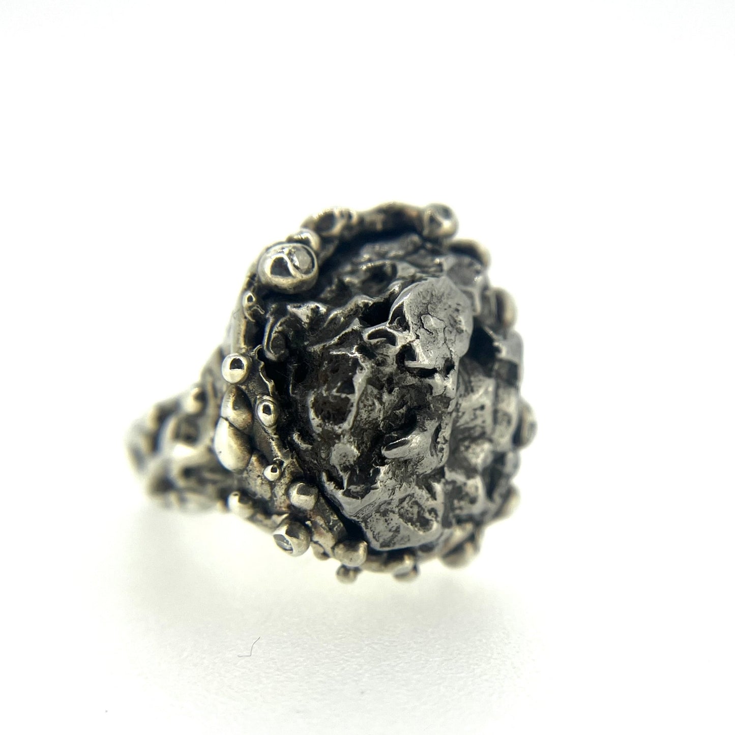 Meteorite and Diamond Statement Ring - Emily Lisbeth Jewellery