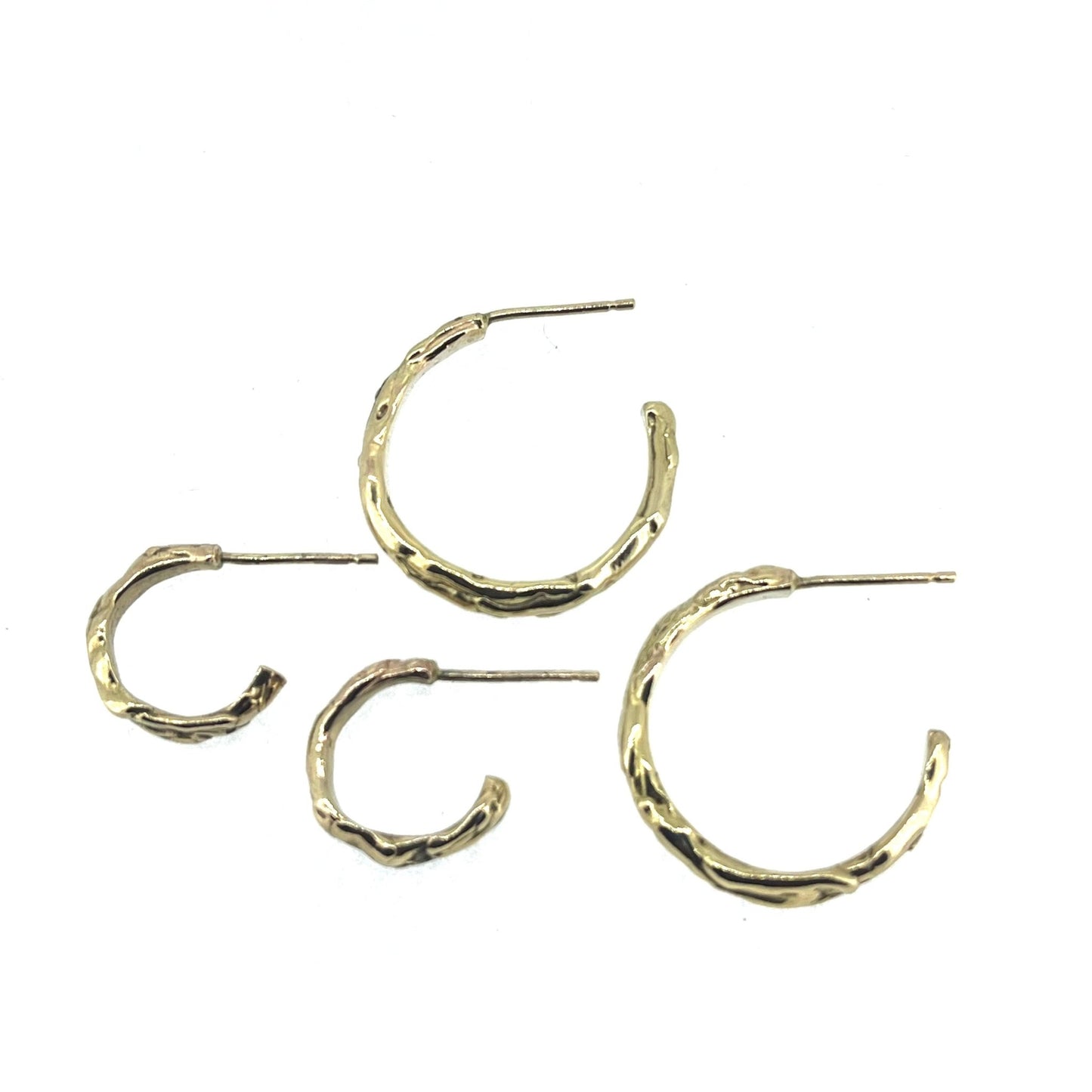 Mini Gold Molten Hoops - Emily Lisbeth Jewellery
