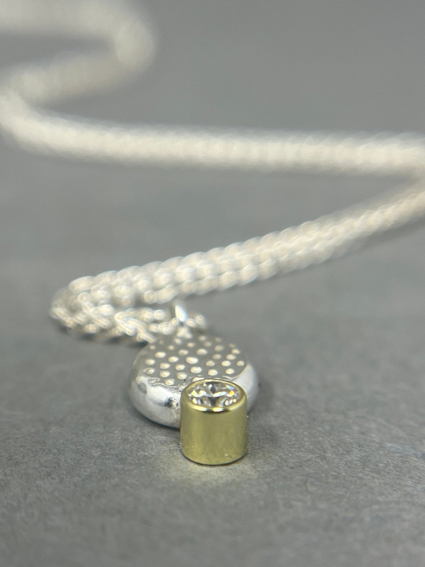 Silver and 18ct Gold Moissanite Pendant - Emily Lisbeth Jewellery
