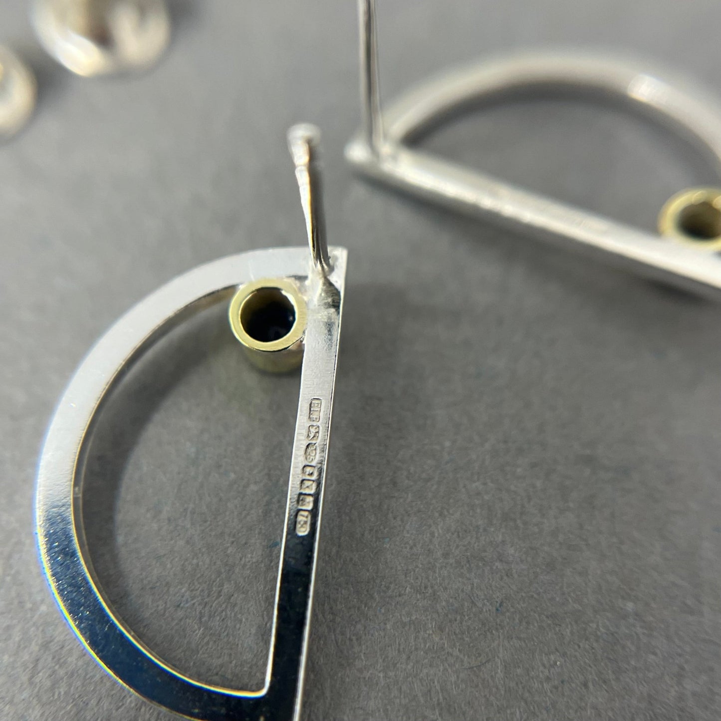 Silver and 18ct Gold Sapphire Earrings - Emily Lisbeth Jewellery