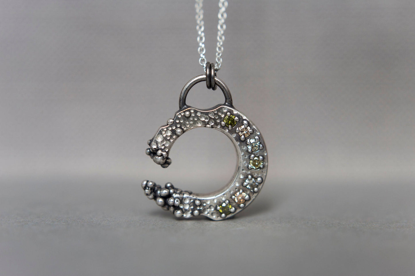 Silver Gemstone Rock Pool Necklace - Emily Lisbeth Jewellery