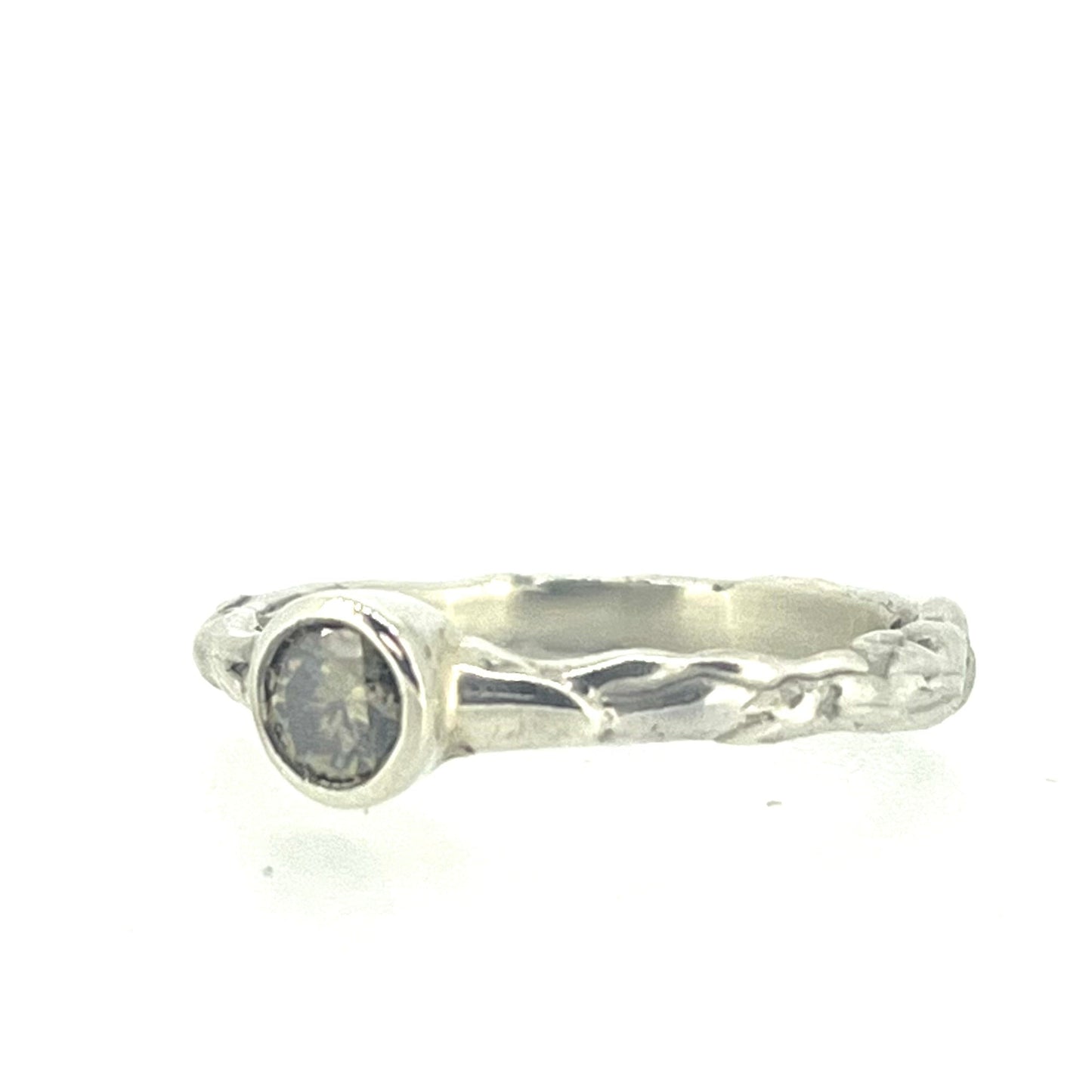 Silver Moissanite Solitaire Ring - Emily Lisbeth Jewellery