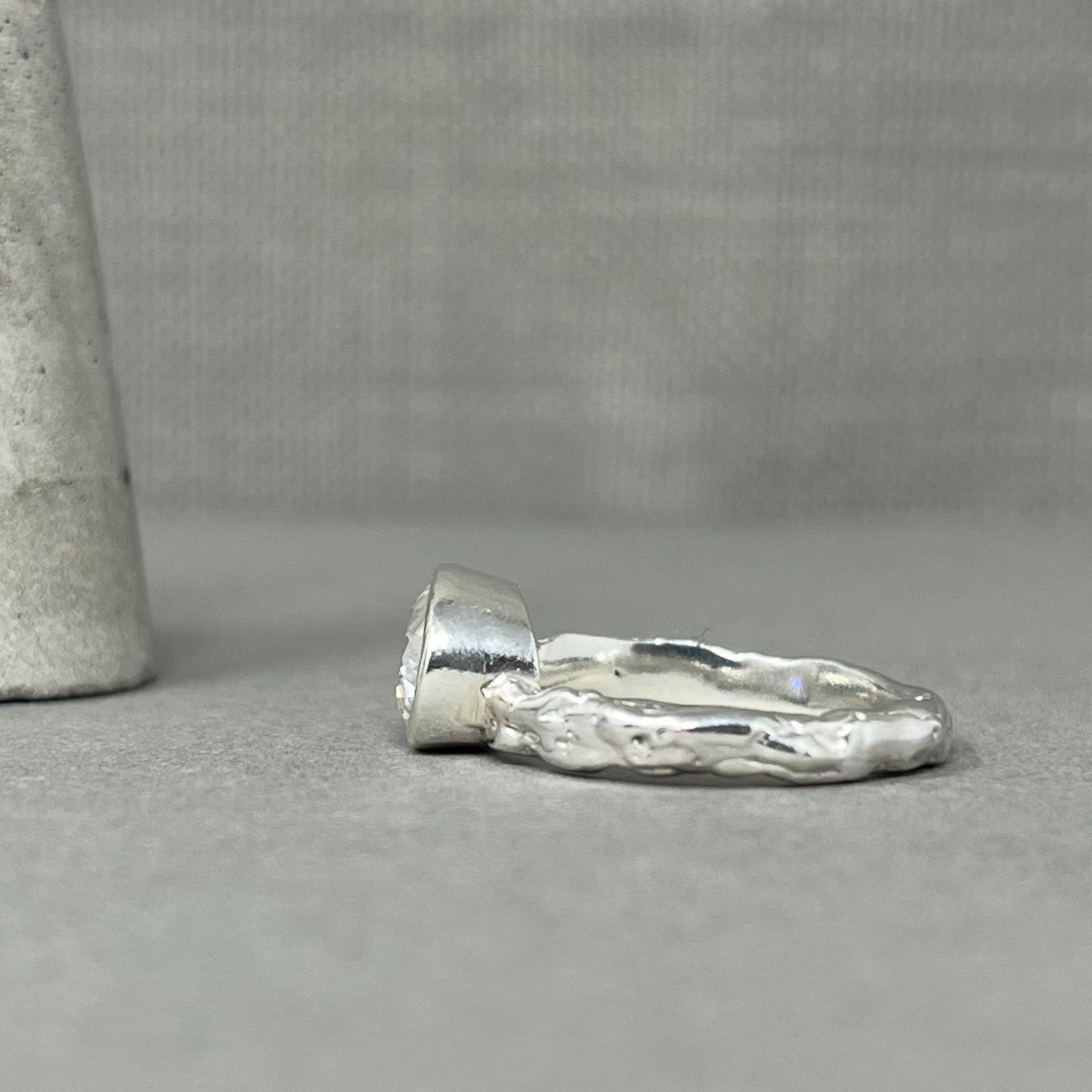 Silver Moissanite Teardrop Engagement Ring - Emily Lisbeth Jewellery