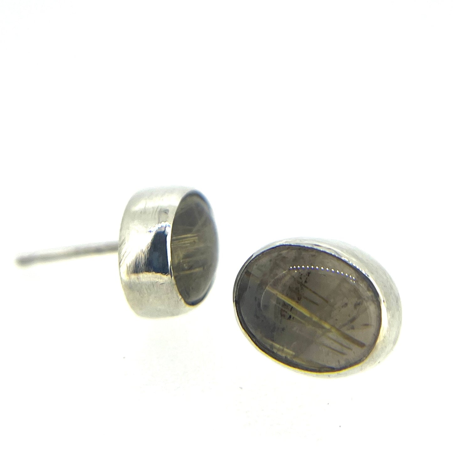 Silver Rutilated Quartz Studs - Emily Lisbeth Jewellery