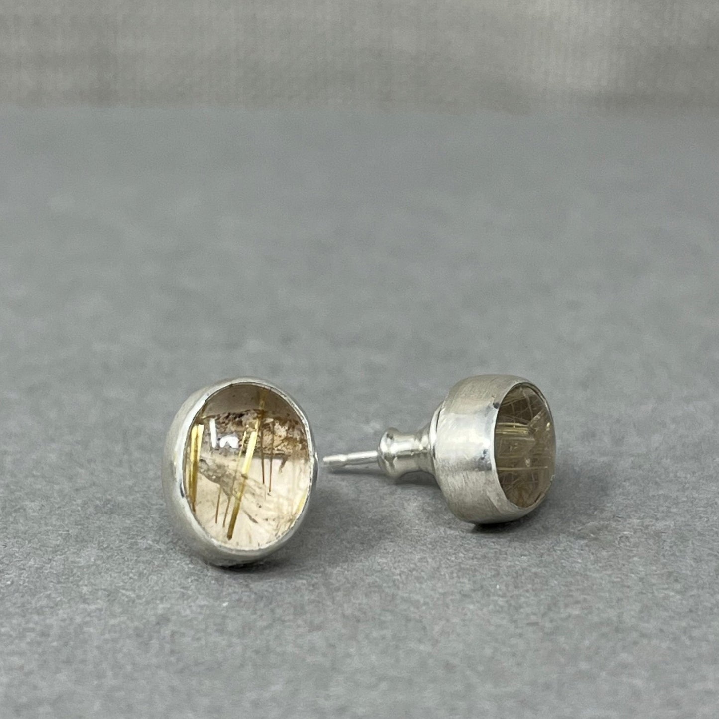 Silver Rutilated Quartz Studs - Emily Lisbeth Jewellery