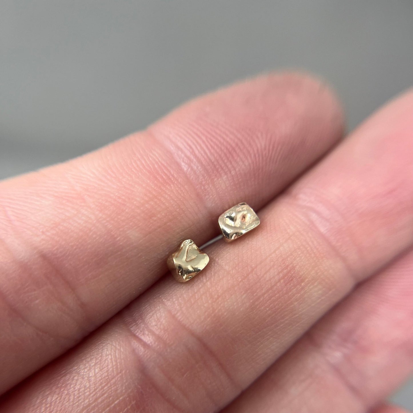 Small Gold Molten Studs - Emily Lisbeth Jewellery