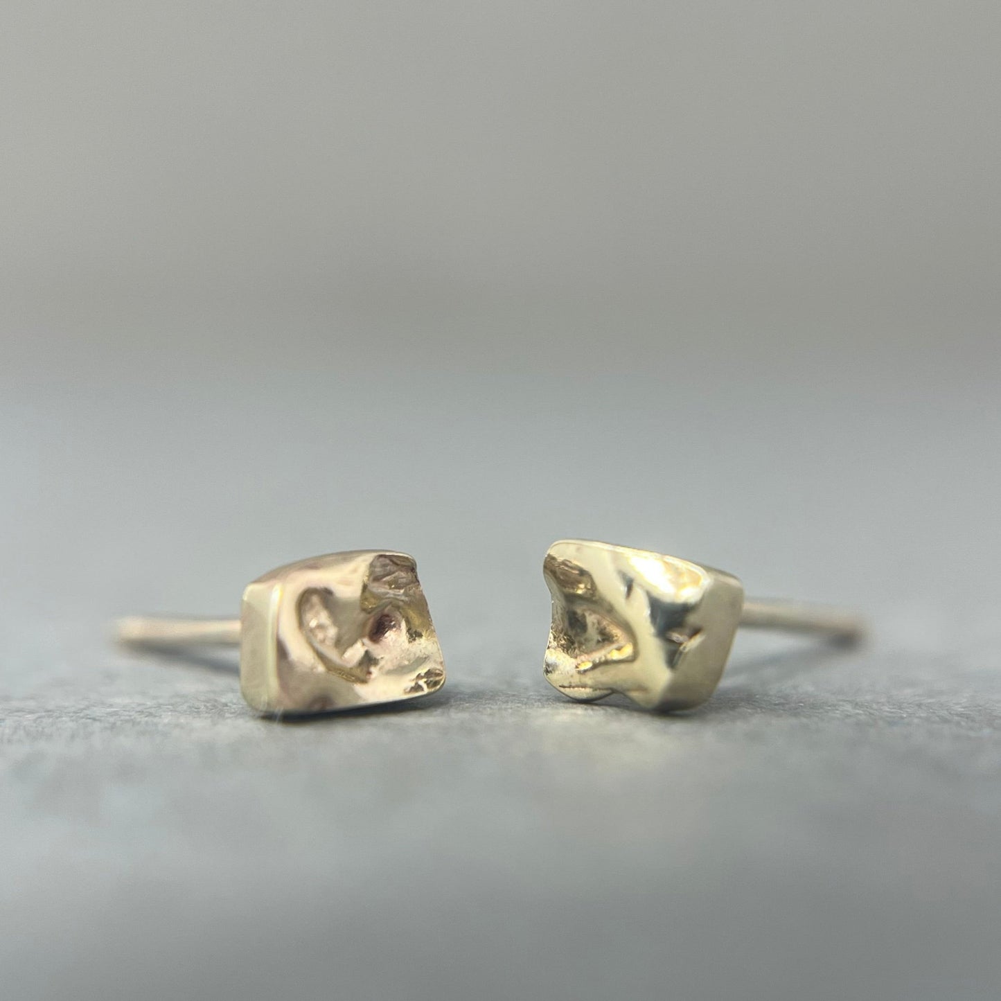 Small Gold Molten Studs - Emily Lisbeth Jewellery