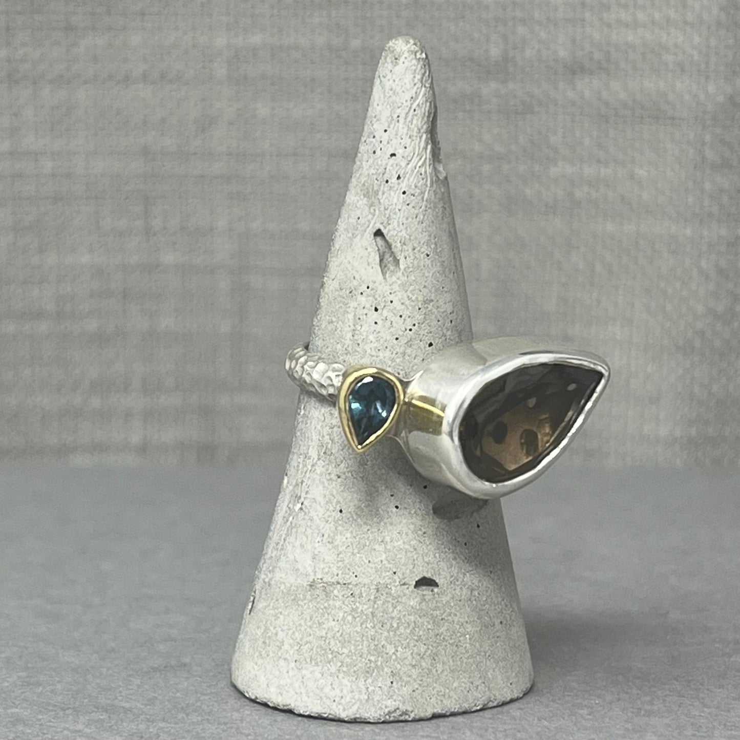Smoky Quartz and Topaz Cocktail Ring - Emily Lisbeth Jewellery