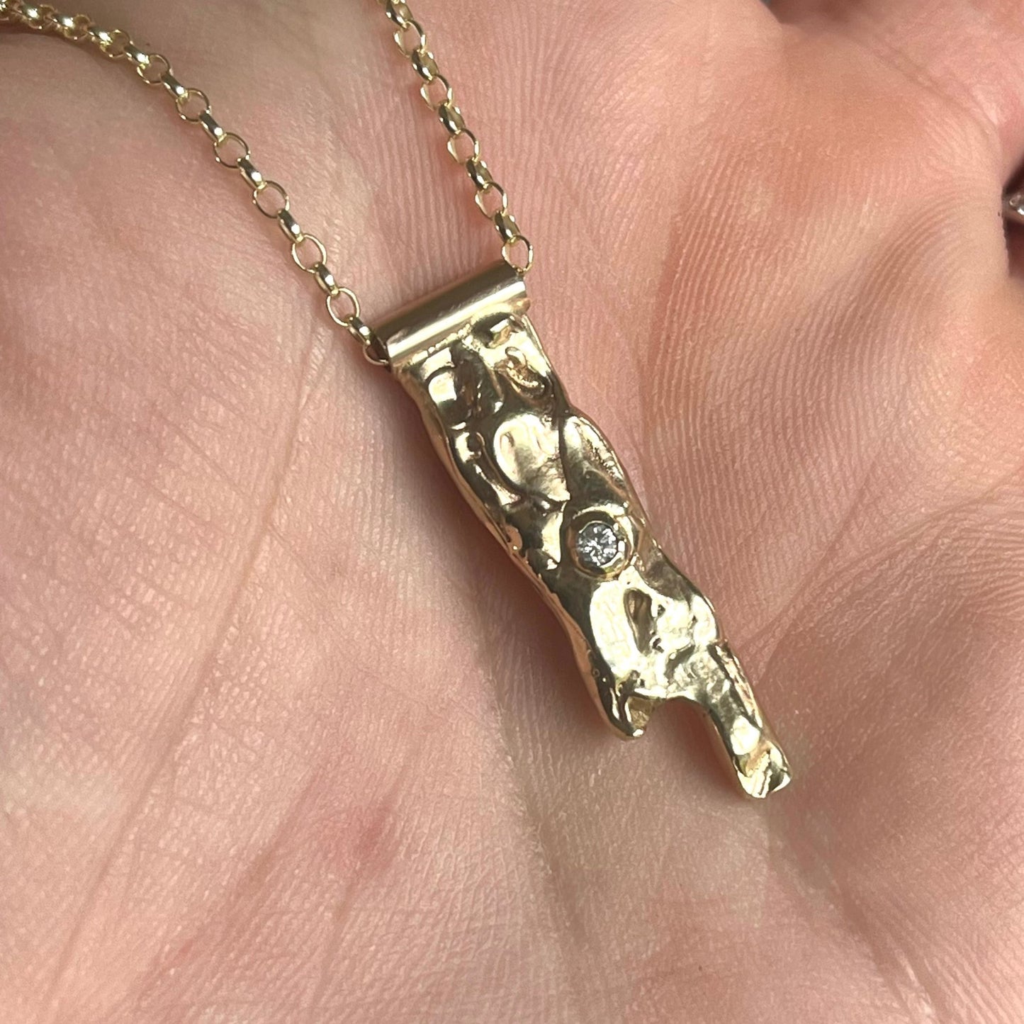 Solid 9ct Gold & Diamond Drip Necklace - Emily Lisbeth Jewellery