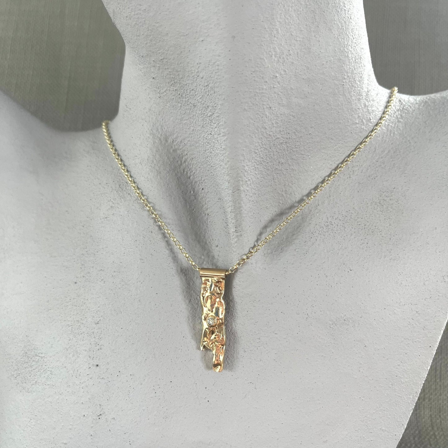 Solid 9ct Gold & Diamond Drip Necklace - Emily Lisbeth Jewellery