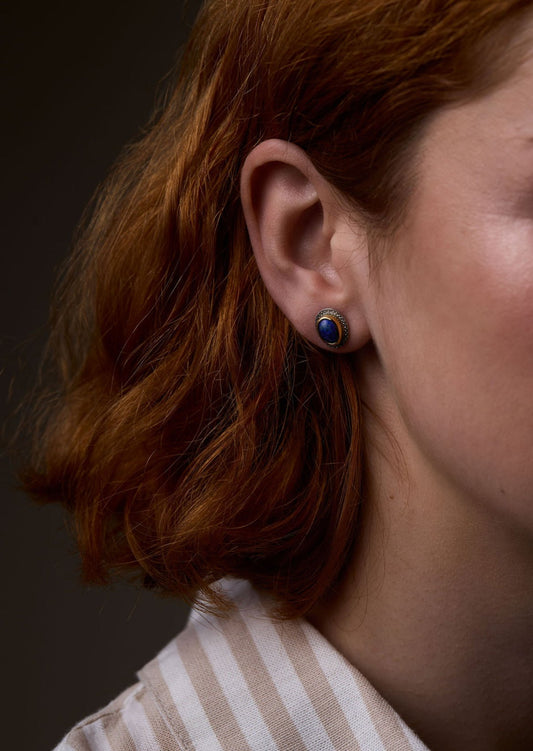 18ct Gold Lapis Lazuli Earrings - Emily Lisbeth Jewellery