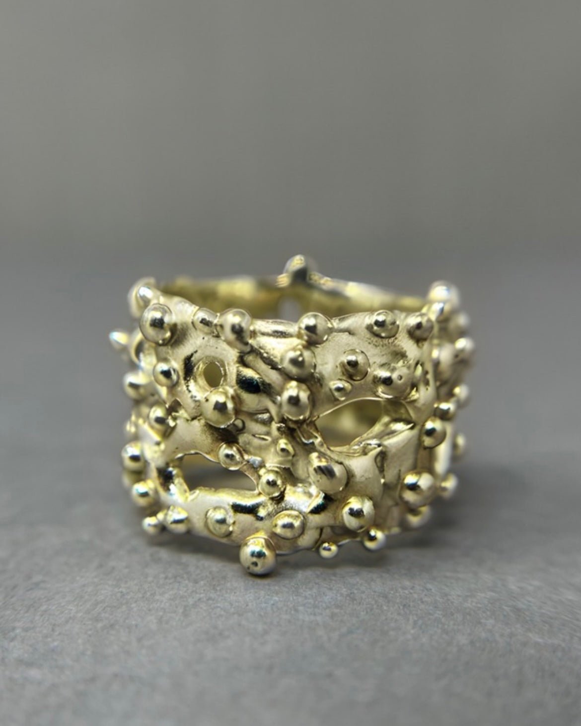 18mm Wide Bubbly Gold Ring - Emily Lisbeth Jewellery