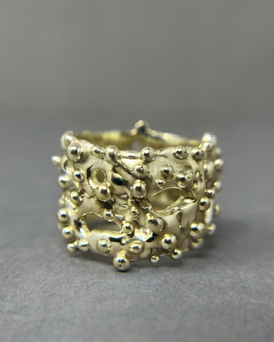 18mm Wide Bubbly Gold Ring - Emily Lisbeth Jewellery