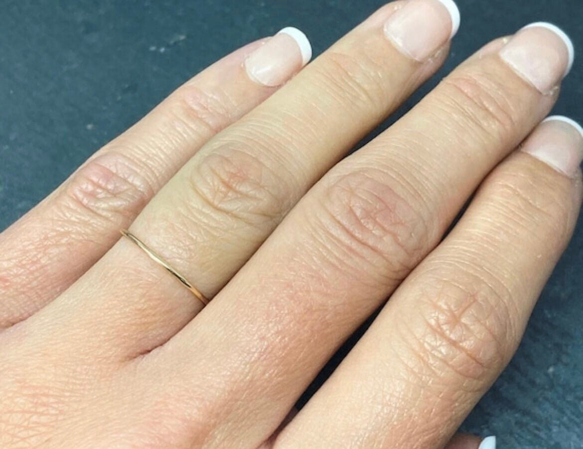 1mm Skinny Gold Wedding Ring - Emily Lisbeth Jewellery