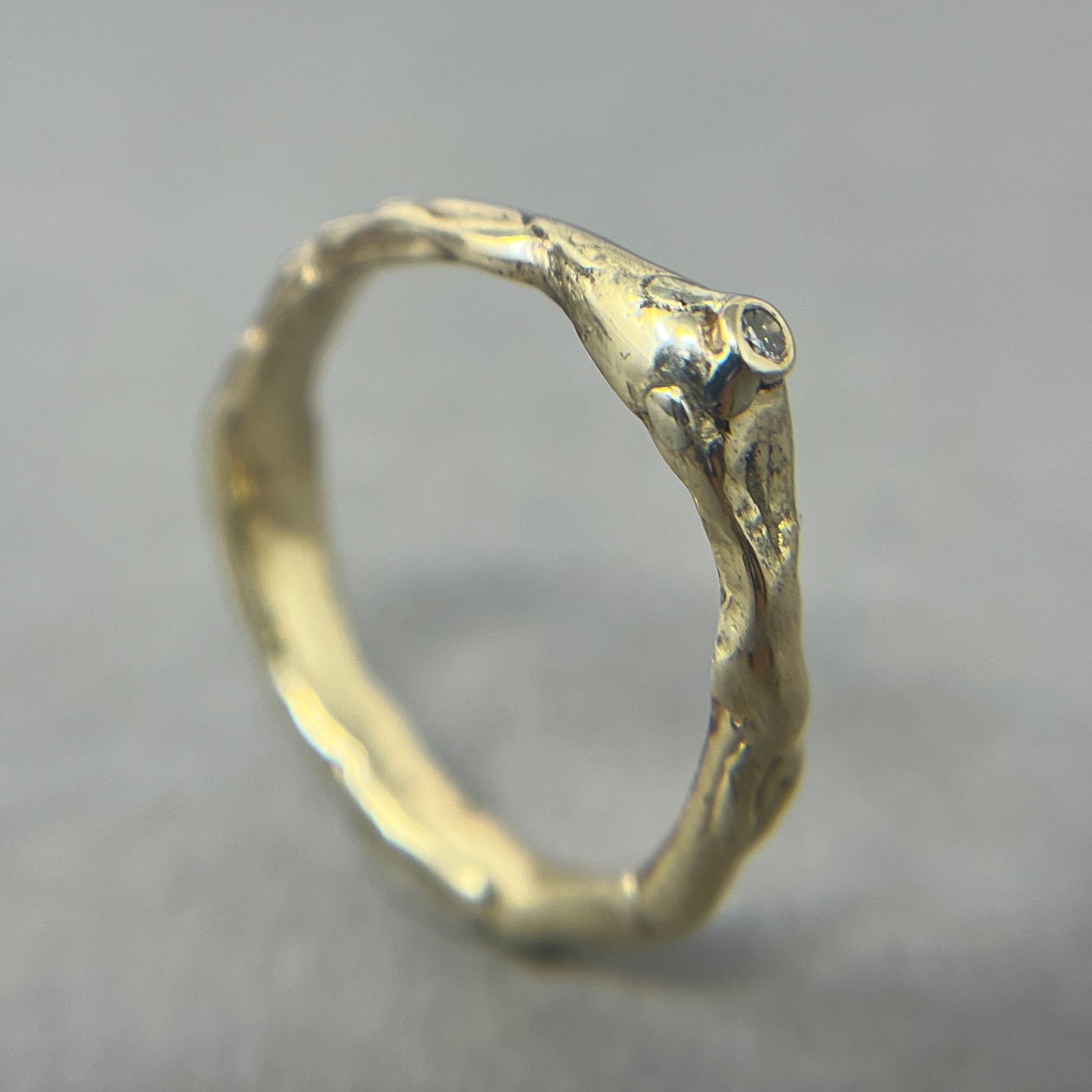 Diamond Dew Drop Ring / Silver or Gold
