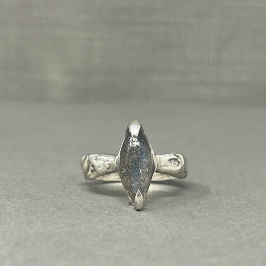 Marquise Silver Labradorite Ring