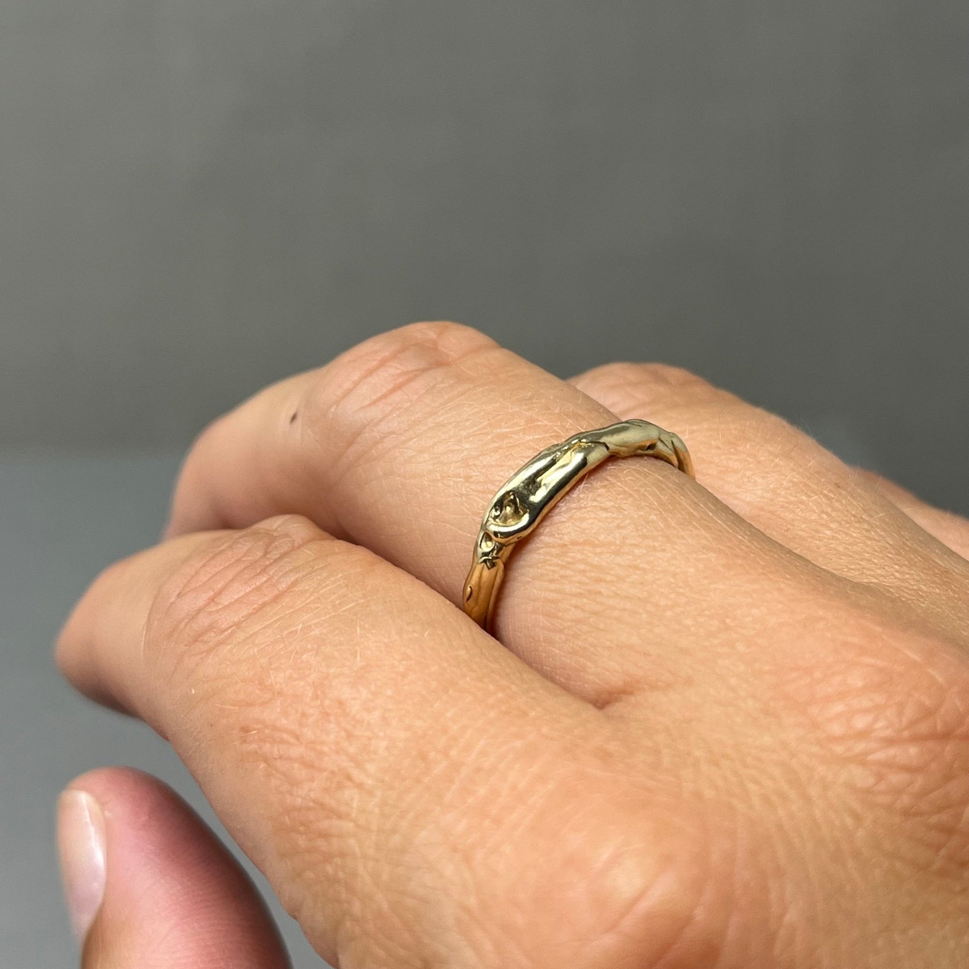 3mm Molten Gold Wedding Ring - Emily Lisbeth Jewellery