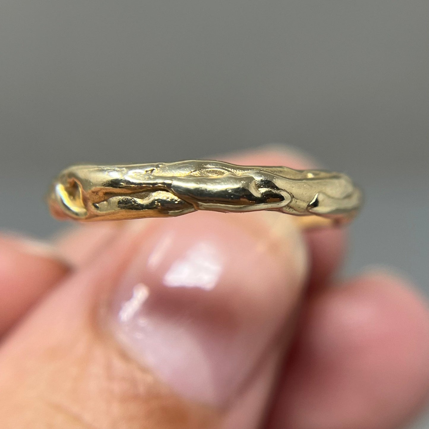 3mm Molten Gold Wedding Ring - Emily Lisbeth Jewellery
