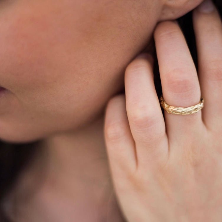 4mm Molten Gold Wedding Ring - Emily Lisbeth Jewellery