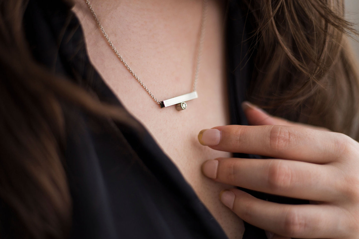 Balance slider birthstone pendant