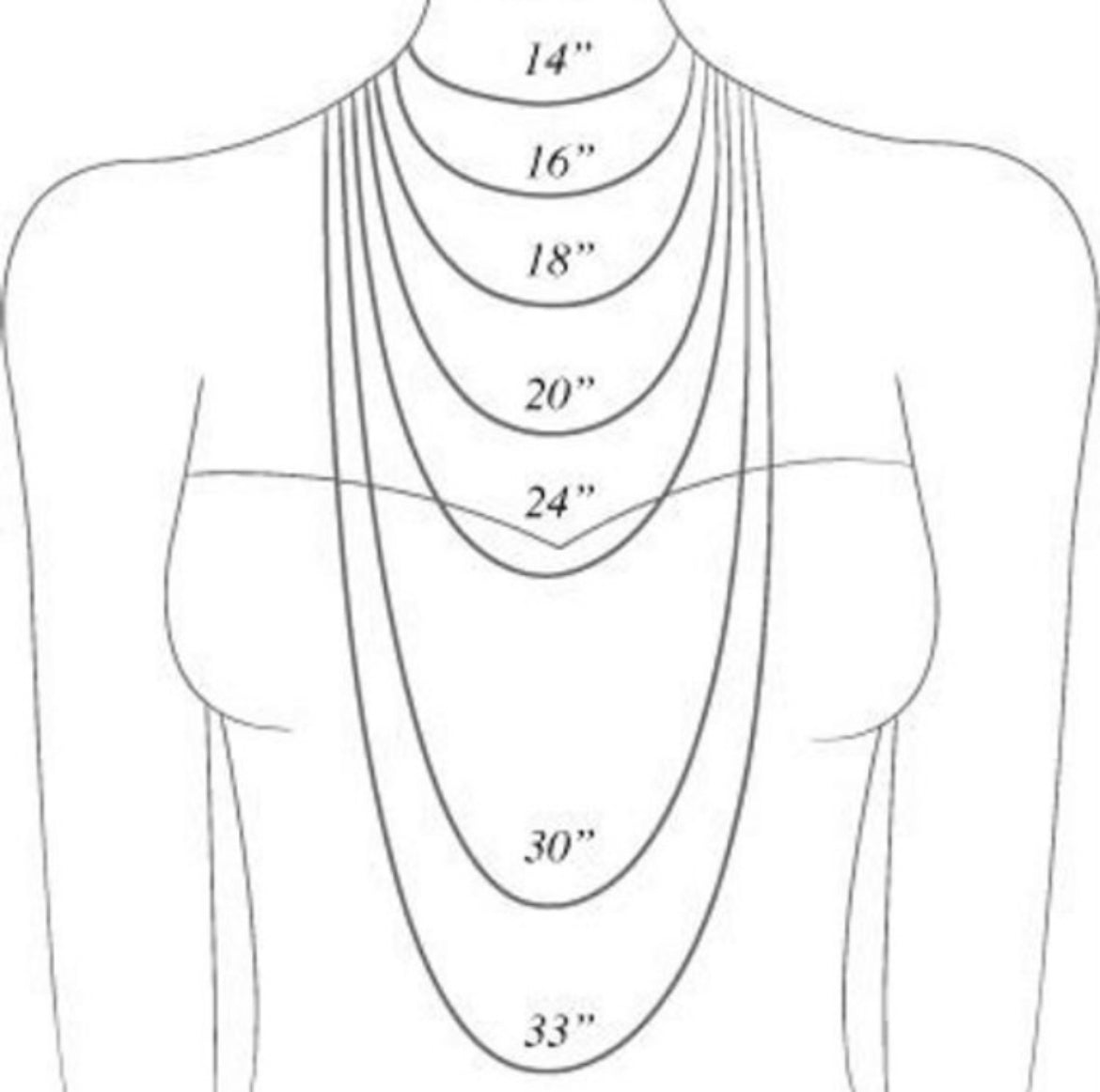 Necklace length chart