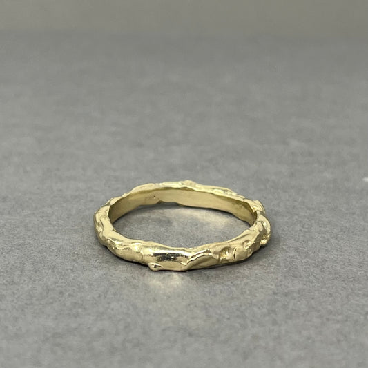 3mm Slim Molten Wedding Ring / Silver or Gold