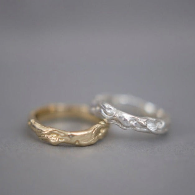 Molten wedding ring/ Silver or gold