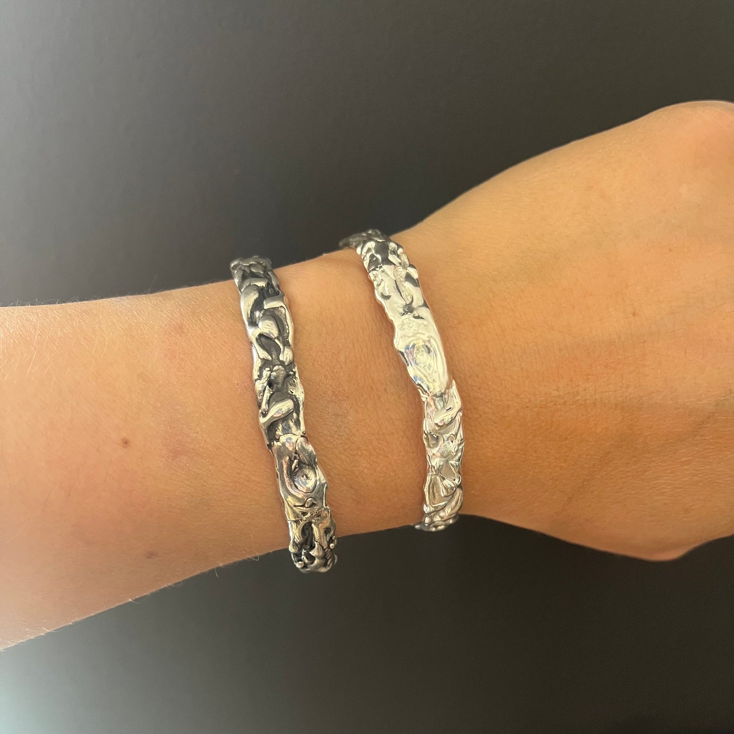 Molten Silver Bangle