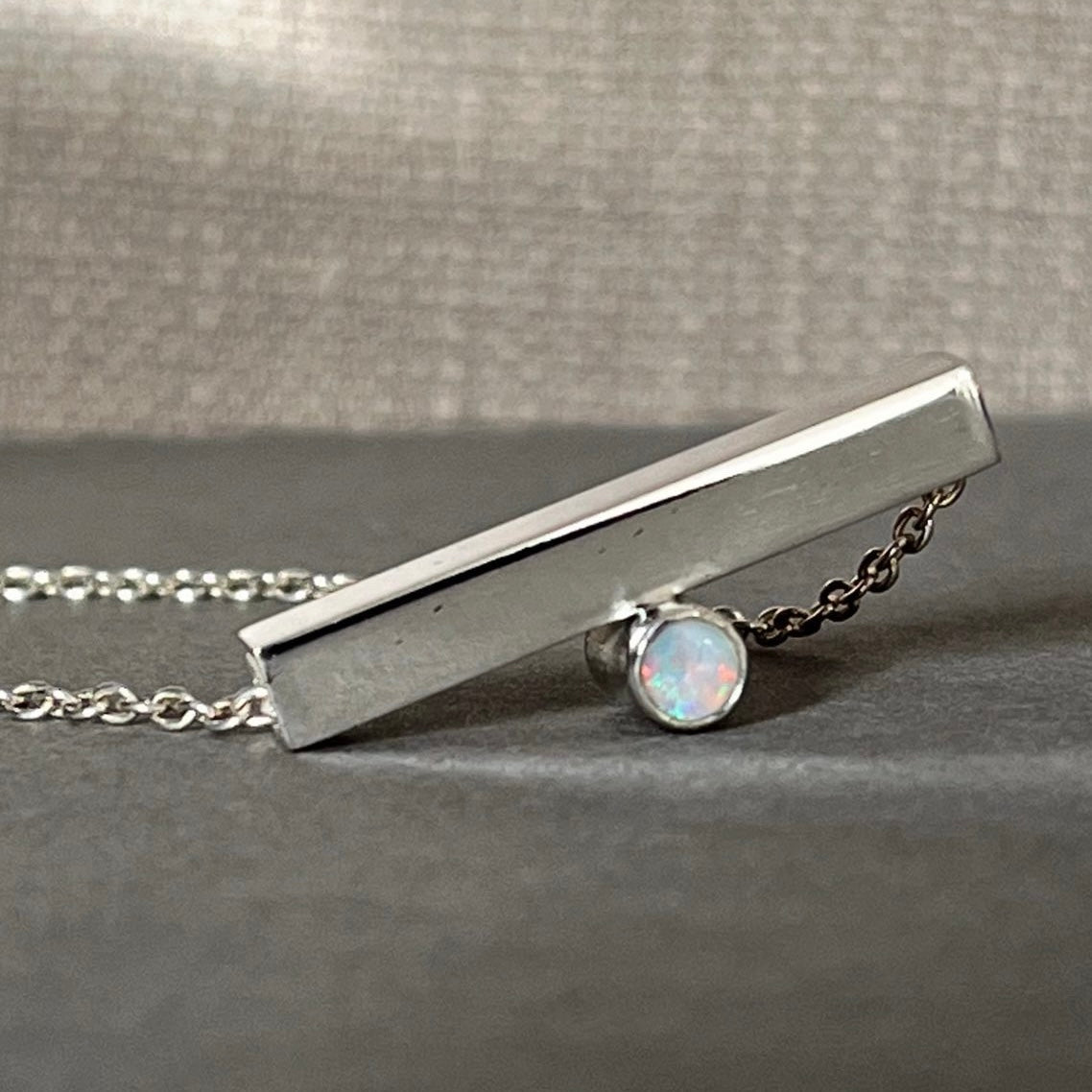 Balance slider birthstone pendant