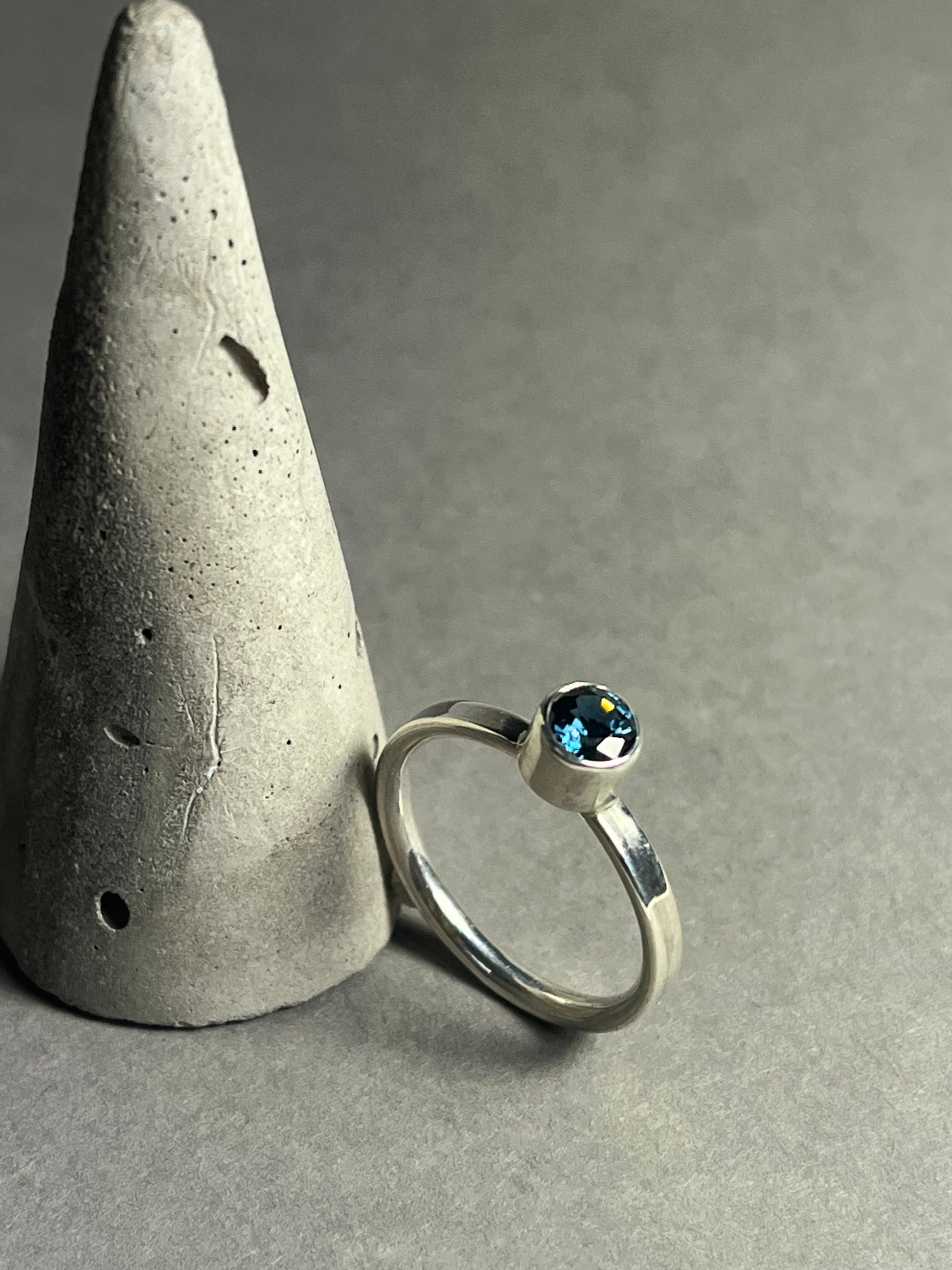 Silver Birthstone Stacking Ring