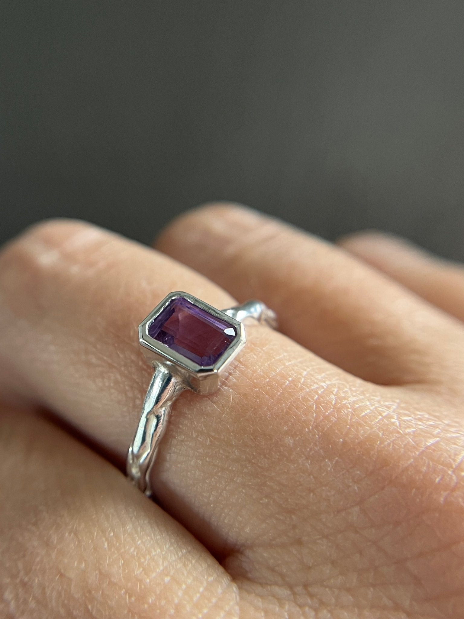 Amethyst Molten Cocktail Ring - Emily Lisbeth Jewellery