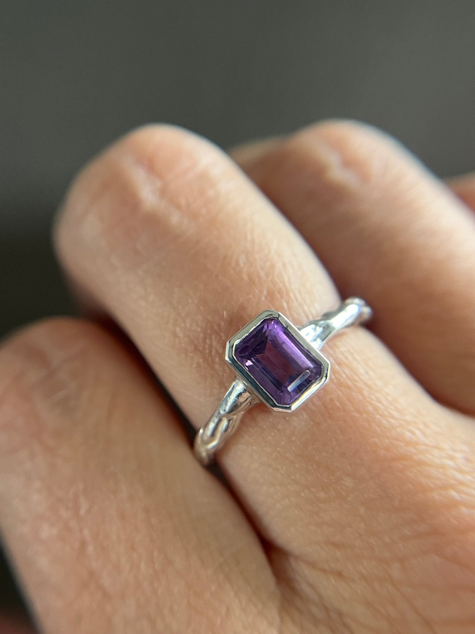 Amethyst Molten Cocktail Ring - Emily Lisbeth Jewellery