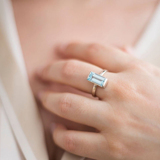 Baguette Topaz Cocktail Ring - Emily Lisbeth Jewellery
