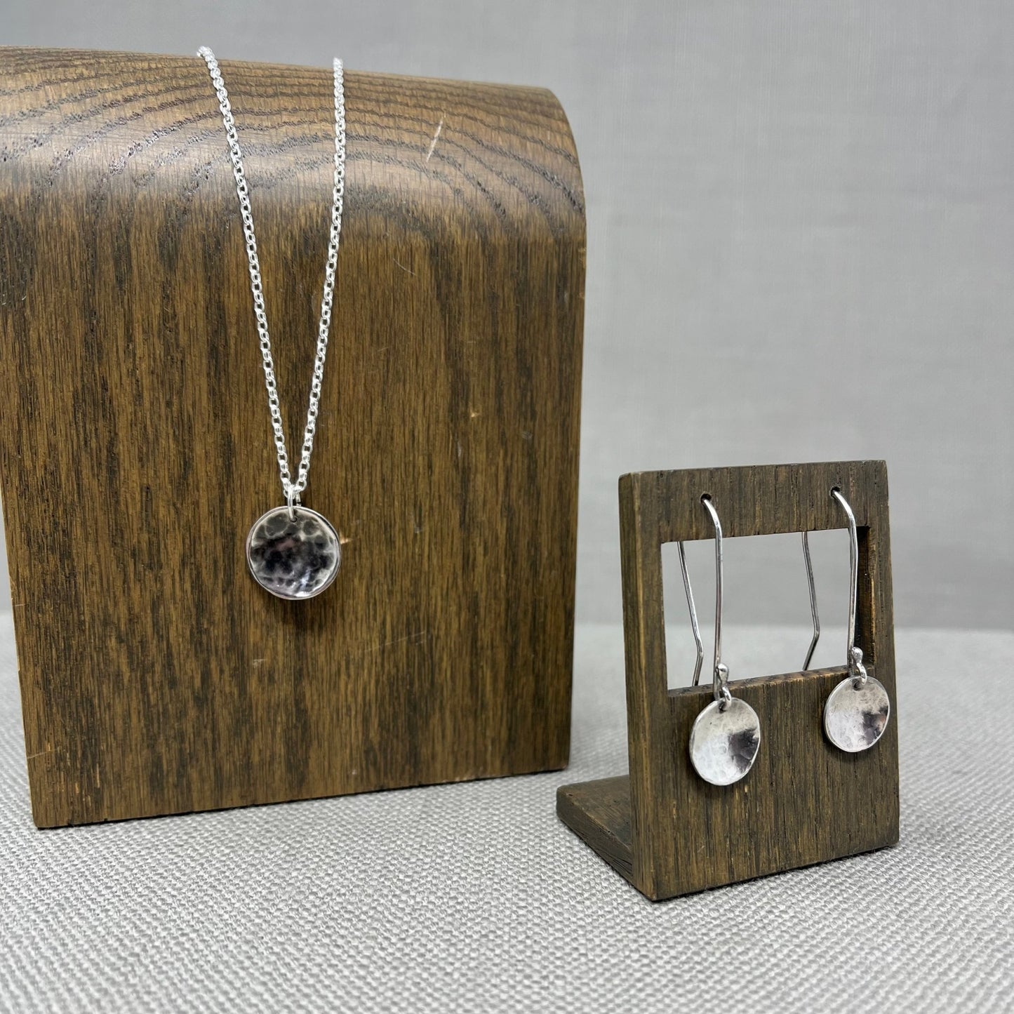 Christmas Silver Domed Necklace and Drop Earrings Workshop Friday 12th December 10am - 1pm - Emily Lisbeth Jewellery